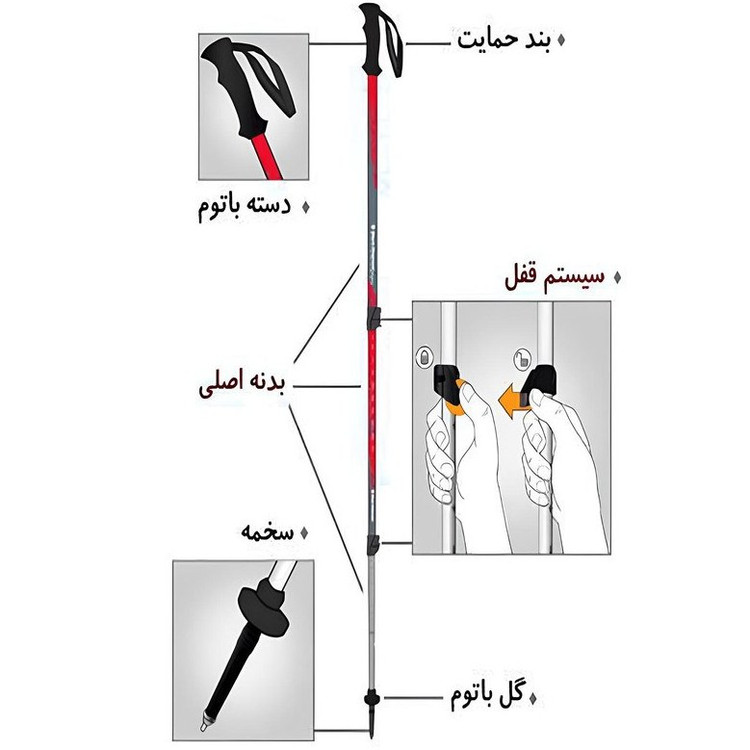 عصا کوهنوردی کله گاوی (پیکینیو-PEKYNEW) مدل Kr662جفتی